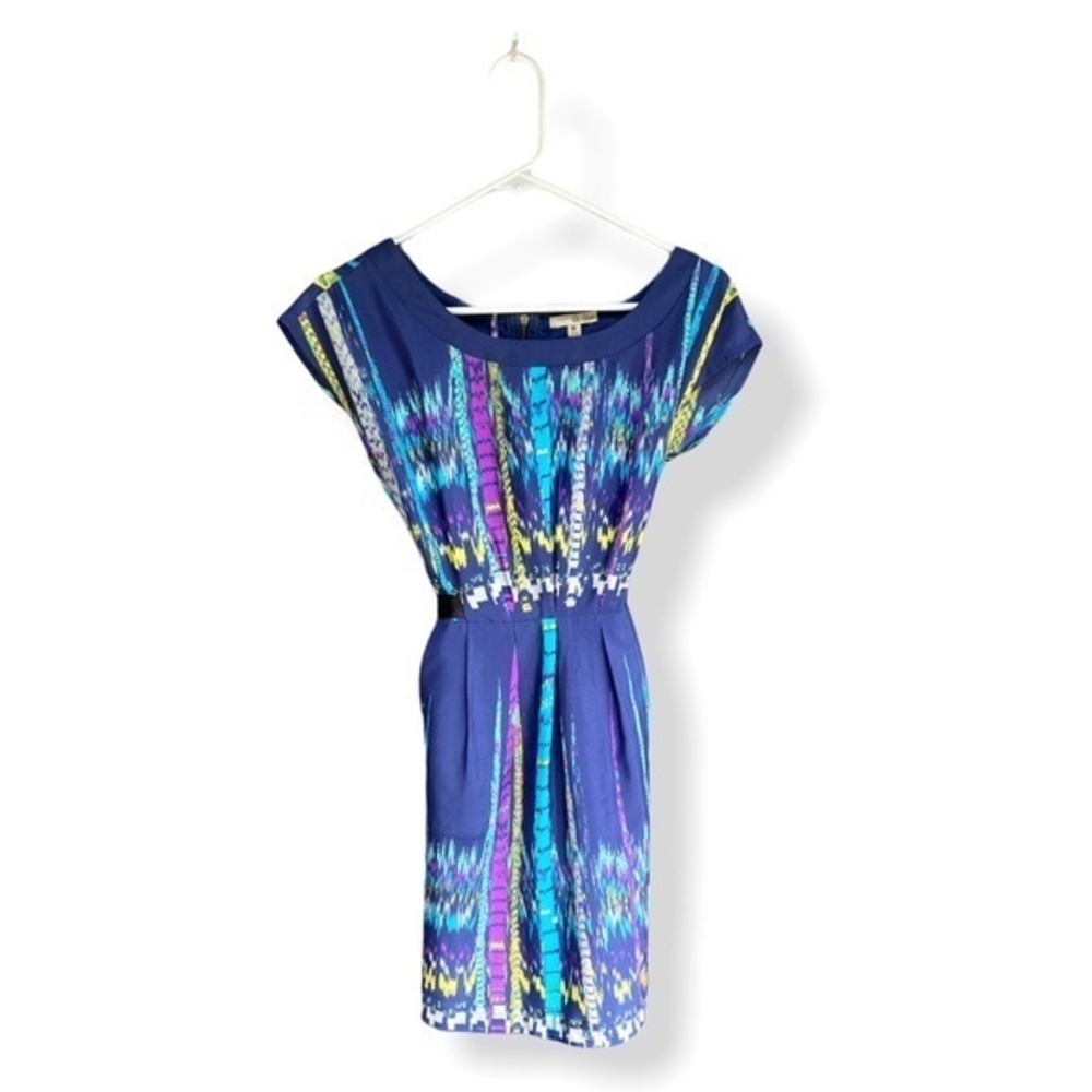 Bebop Blue Party Dress | Zipper Back Tie Waist Size Medium NWT